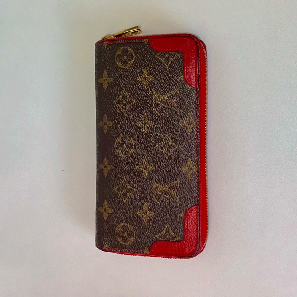 Louis Vuitton Brown and Red Wallet